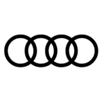 Dunkles, transparentes Logo von der Automarke Audi