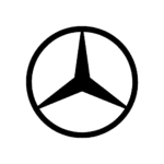 Dunkles, transparentes Logo von der Automarke Mercedes